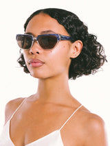 Michele Lamy Nana Blue Skinny Cateye Sunglasses Accessory arcadeshops.com