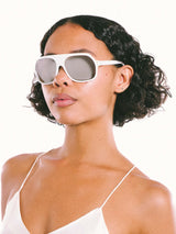 White French Mirrored Aviator Sunglasses Accessory arcadeshops.com