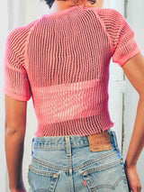 1970s Berry Czech Military Mesh Cropped Tee T-shirt arcadeshops.com