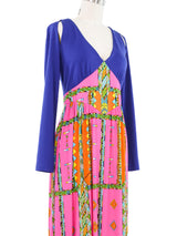 1970s Oleg Cassini Psychedelic Print Jersey Dress Dress arcadeshops.com