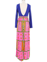 1970s Oleg Cassini Psychedelic Print Jersey Dress Dress arcadeshops.com