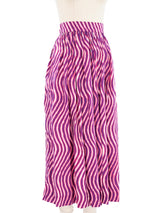 2021 Dries Van Noten Wave Printed Midi Skirt Bottom arcadeshops.com