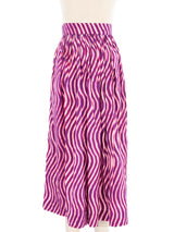 2021 Dries Van Noten Wave Printed Midi Skirt Bottom arcadeshops.com