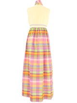 Madras Plaid Tie Neck Sleeveless Dress Dress arcadeshops.com