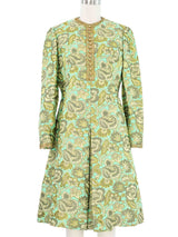 Adele Simpson Metallic Floral Brocade Pleat Front Dress Dress arcadeshops.com