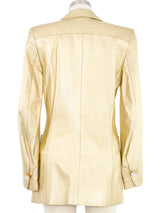 Escada Gold Leather Blazer Jacket arcadeshops.com