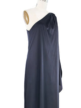 Halston One Shoulder Caftan Gown Dress arcadeshops.com