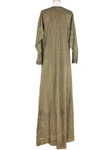 Halston Metallic Gold Caftan Dress arcadeshops.com