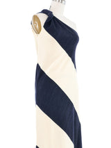 Donald Brooks Diagonal Stripe One Shoulder Dress Dress arcadeshops.com