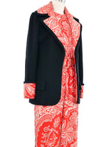 Donald Brooks Red Paisley Jumpsuit and Jacket Ensemble Suit arcadeshops.com