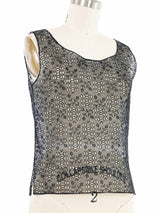 2002 Yeohlee Black Eyelet Tank Top arcadeshops.com