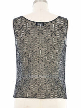 2002 Yeohlee Black Eyelet Tank Top arcadeshops.com