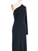 2001 Yeohlee Black Jersey Wrap Shoulder Gown Dress arcadeshops.com