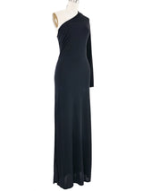2001 Yeohlee Black Jersey Wrap Shoulder Gown Dress arcadeshops.com
