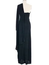 2001 Yeohlee Black Jersey Wrap Shoulder Gown Dress arcadeshops.com