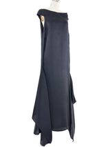 1999 Yeohlee Charcoal Satin Gown Dress arcadeshops.com