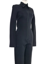 1996 Yeohlee Black Knit Collared Jumpsuit Suit arcadeshops.com