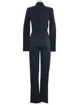 1996 Yeohlee Black Knit Collared Jumpsuit Suit arcadeshops.com