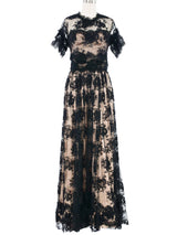 Dolce & Gabbana Black Lace Illusion Gown Dress arcadeshops.com
