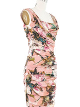 Dolce & Gabbana Floral Draped Silk Gown Dress arcadeshops.com