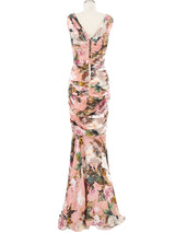 Dolce & Gabbana Floral Draped Silk Gown Dress arcadeshops.com