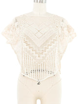 Ivory Crochet Half Circle Top Top arcadeshops.com