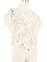 Ivory Crochet Half Circle Top Top arcadeshops.com