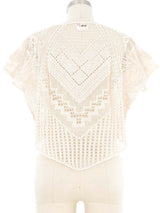 Ivory Crochet Half Circle Top Top arcadeshops.com