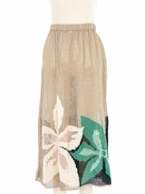 Natural Floral Crochet Skirt Bottom arcadeshops.com