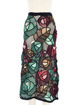 Multicolor Floral Crochet Net Skirt Bottom arcadeshops.com