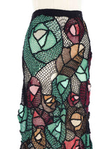 Multicolor Floral Crochet Net Skirt Bottom arcadeshops.com