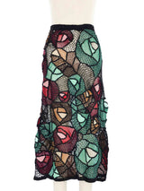 Multicolor Floral Crochet Net Skirt Bottom arcadeshops.com
