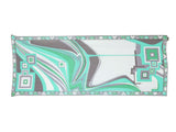 Emilio Pucci Turquoise Printed Oblong Silk Scarf Accessory arcadeshops.com