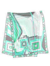 Emilio Pucci Turquoise Printed Oblong Silk Scarf Accessory arcadeshops.com