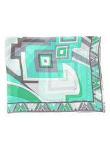 Emilio Pucci Turquoise Printed Oblong Silk Scarf Accessory arcadeshops.com