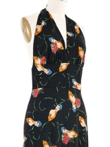 1970s Shubette Ruffle Halter Dress Dress arcadeshops.com