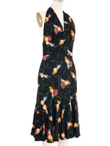 1970s Shubette Ruffle Halter Dress Dress arcadeshops.com