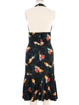 1970s Shubette Ruffle Halter Dress Dress arcadeshops.com