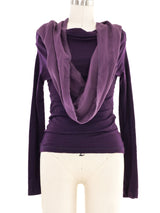Vivienne Westwood Anglomania Eggplant Chiffon Overlay Knit Top Top arcadeshops.com