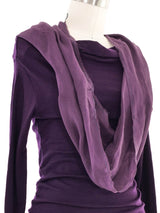 Vivienne Westwood Anglomania Eggplant Chiffon Overlay Knit Top Top arcadeshops.com