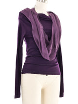 Vivienne Westwood Anglomania Eggplant Chiffon Overlay Knit Top Top arcadeshops.com
