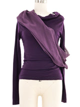Vivienne Westwood Anglomania Eggplant Chiffon Overlay Knit Top Top arcadeshops.com
