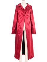 1999 Dolce & Gabbana Crimson Satin Duster Outerwear arcadeshops.com