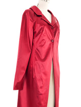 1999 Dolce & Gabbana Crimson Satin Duster Outerwear arcadeshops.com