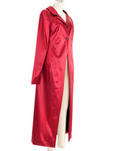 1999 Dolce & Gabbana Crimson Satin Duster Outerwear arcadeshops.com