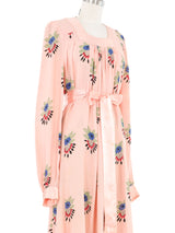 Ossie Clark Celia Birtwell Printed Pink Crepe Dress Dress arcadeshops.com