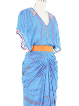 Zandra Rhodes Embellished Cerulean Silk Dress Dress arcadeshops.com
