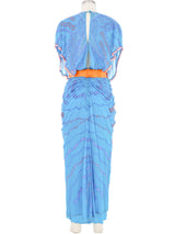 Zandra Rhodes Embellished Cerulean Silk Dress Dress arcadeshops.com