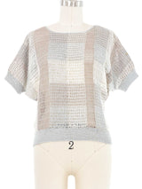 Greyscale Plaid Crochet Top Top arcadeshops.com