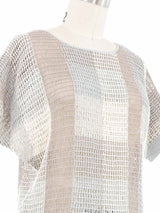 Greyscale Plaid Crochet Top Top arcadeshops.com